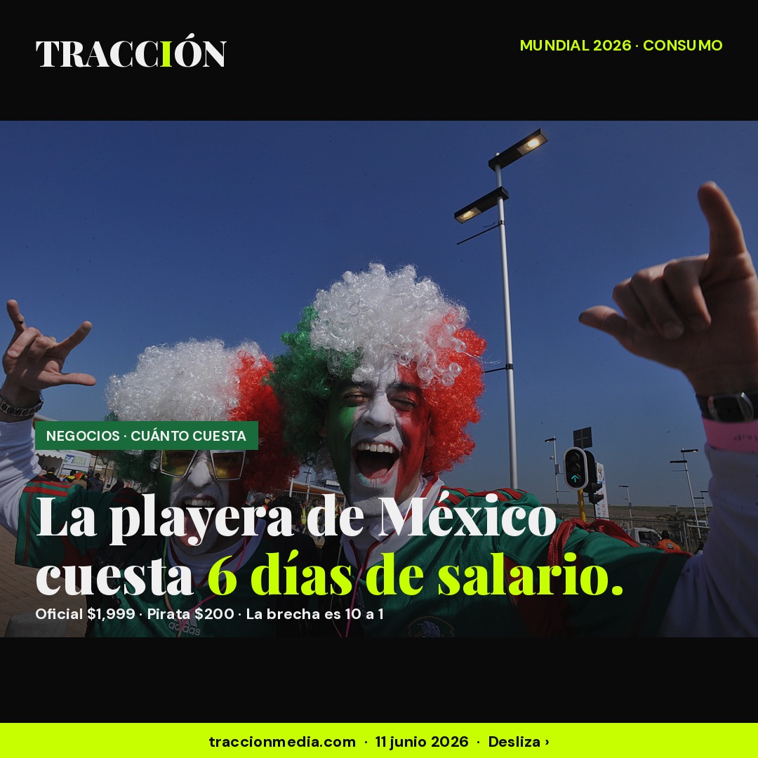 La playera de México cuesta $1,999 —6 días de salario mínimo— y la pirata de $200 le gana el Mundial