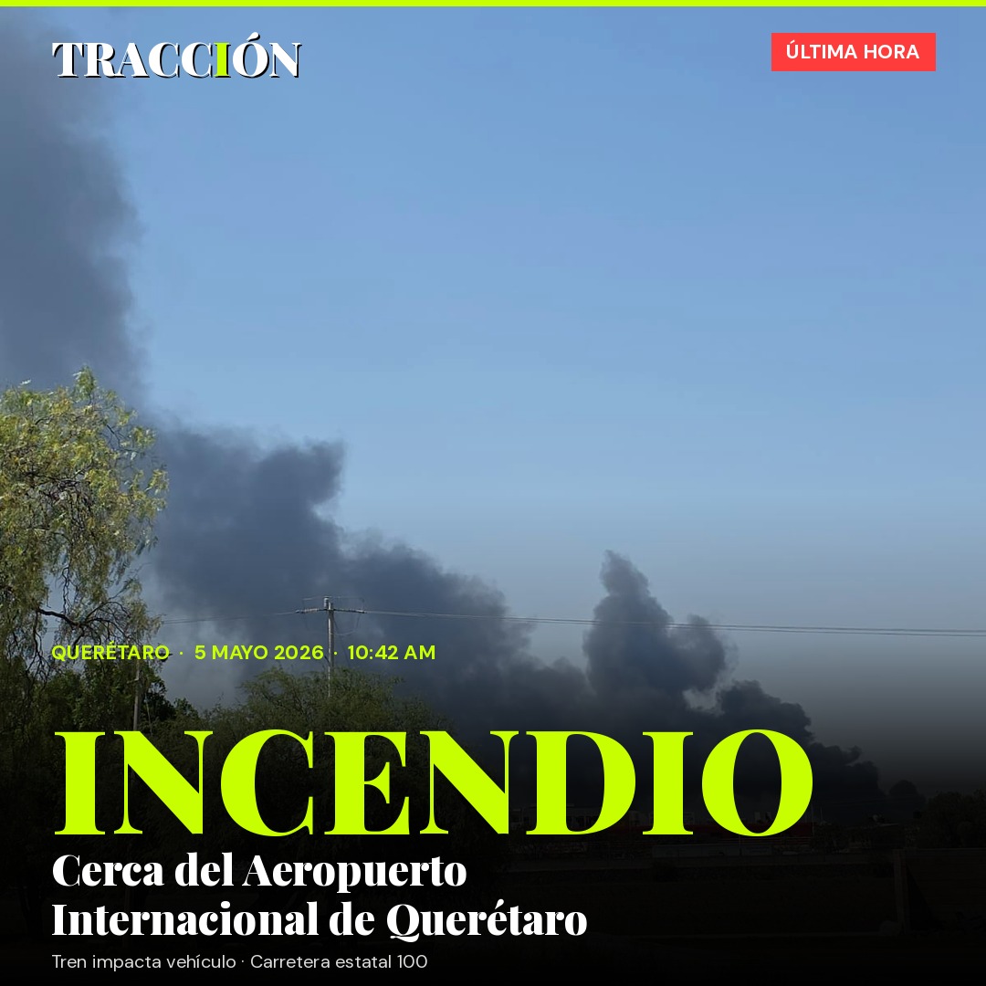 Incendio cerca del Aeropuerto Internacional de Querétaro AIQ hoy 5 de mayo