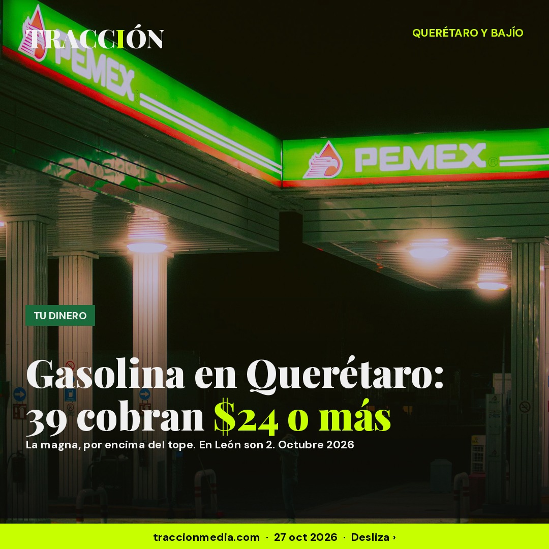 Precio de la gasolina en Querétaro 2026, la ciudad del Bajío con más gasolineras arriba del tope de $24