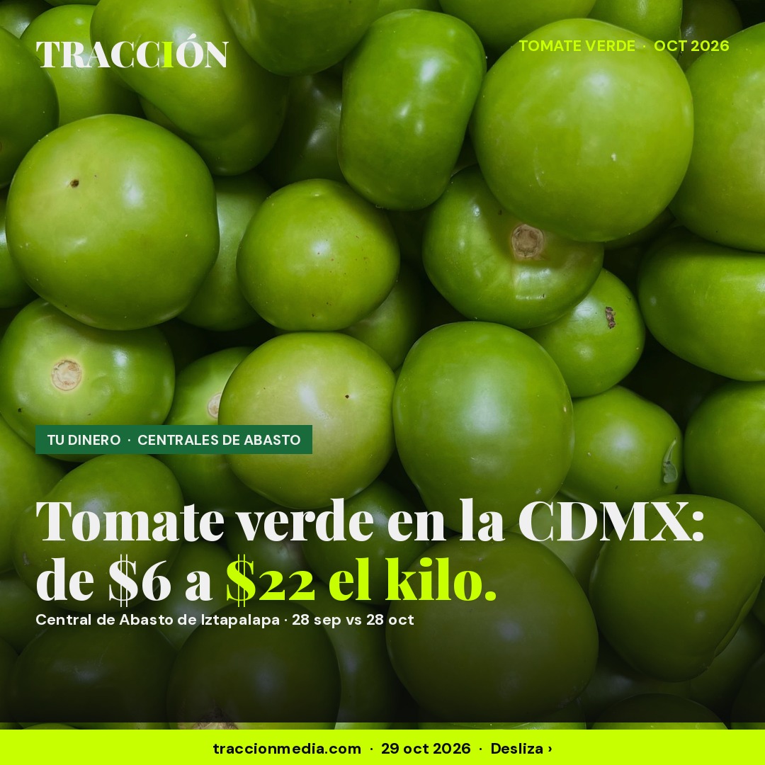 Precio del tomate verde en 2026: en la Central de Abasto de la CDMX pasó de $6 a $22 el kilo en un mes