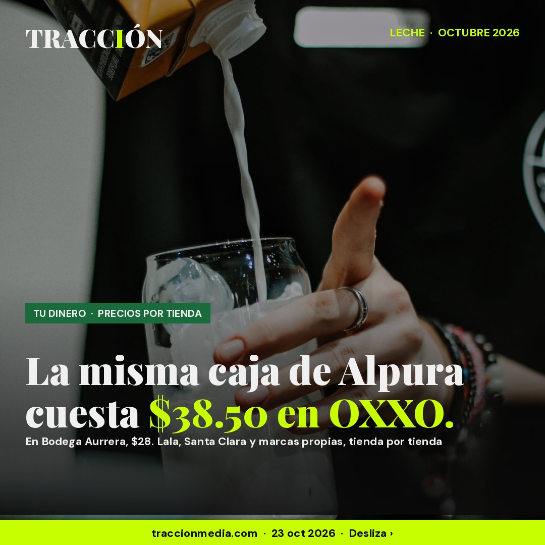 Leche servida en un vaso: la caja de Alpura cuesta $28 en Bodega Aurrera y $38.50 en OXXO, según PROFECO