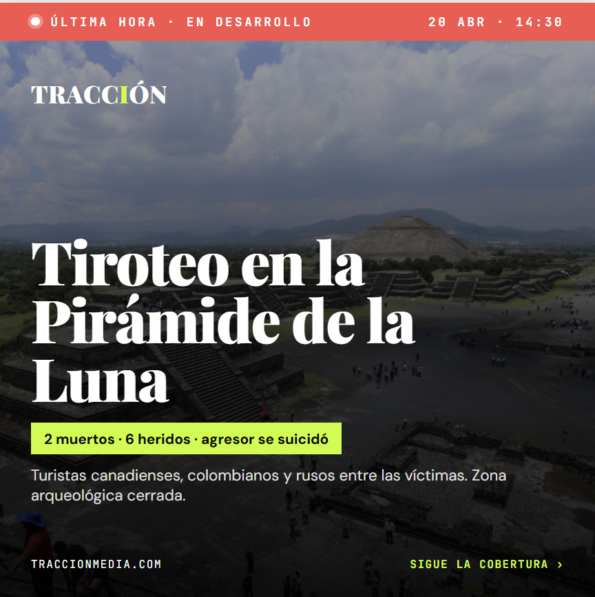 Tiroteo en Teotihuacán: agresor se suicida tras atacar a turistas en la Pirámide de la Luna