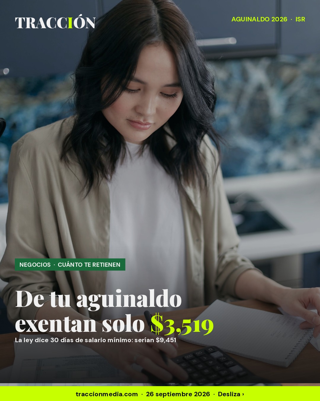 De tu aguinaldo exentan solo $3,519: la ley dice 30 días de salario mínimo y serían $9,451